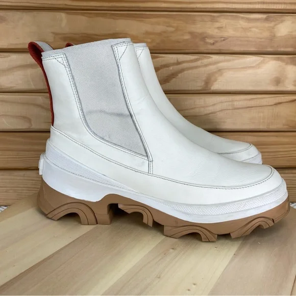 Sorel BREX Womens 10 US NL4303-120 Cream Round Toe Pull-On Ankle Chelsea Boot WP - Picture 8 of 13